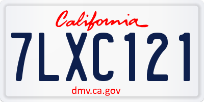 CA license plate 7LXC121