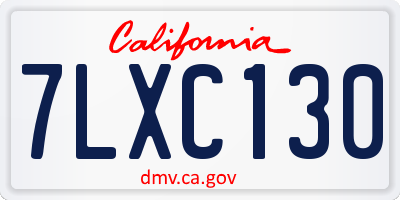 CA license plate 7LXC130