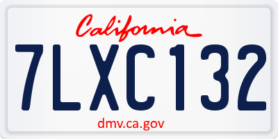 CA license plate 7LXC132