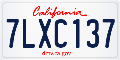 CA license plate 7LXC137