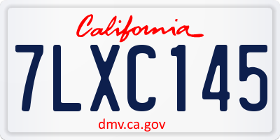 CA license plate 7LXC145