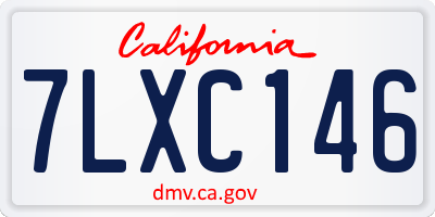 CA license plate 7LXC146