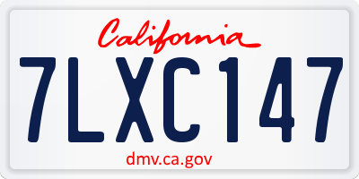CA license plate 7LXC147