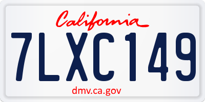 CA license plate 7LXC149