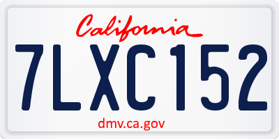 CA license plate 7LXC152