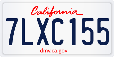 CA license plate 7LXC155