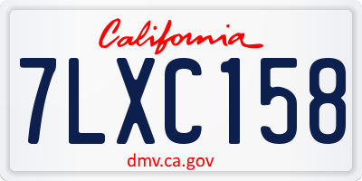 CA license plate 7LXC158