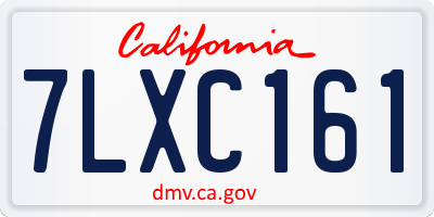 CA license plate 7LXC161