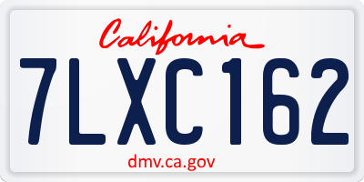 CA license plate 7LXC162