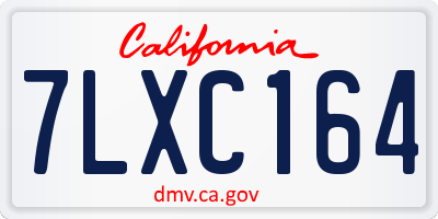 CA license plate 7LXC164