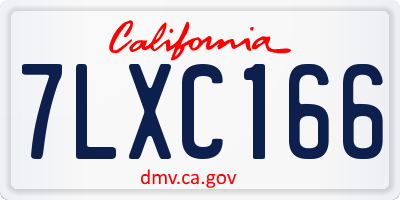 CA license plate 7LXC166