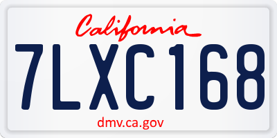 CA license plate 7LXC168