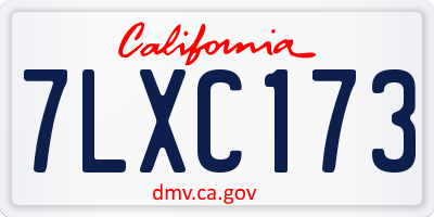 CA license plate 7LXC173