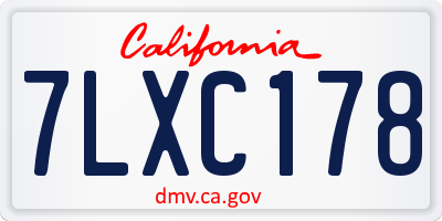 CA license plate 7LXC178