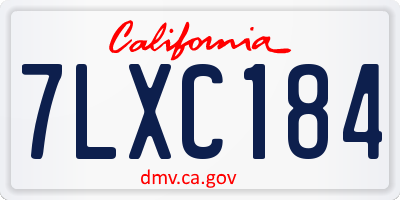 CA license plate 7LXC184