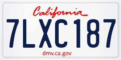 CA license plate 7LXC187