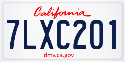 CA license plate 7LXC201