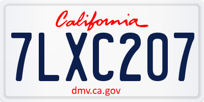 CA license plate 7LXC207