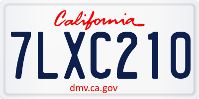 CA license plate 7LXC210