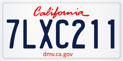 CA license plate 7LXC211
