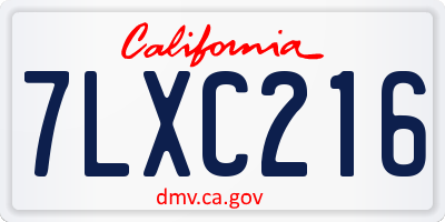 CA license plate 7LXC216