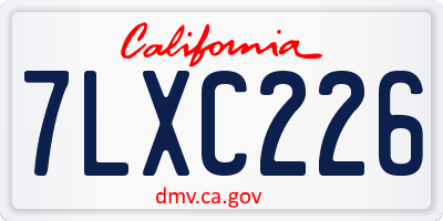 CA license plate 7LXC226