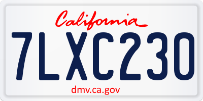 CA license plate 7LXC230