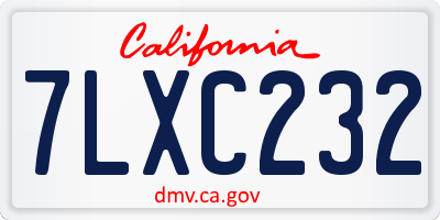 CA license plate 7LXC232