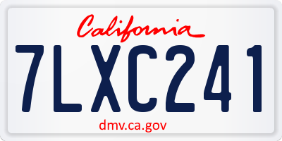 CA license plate 7LXC241