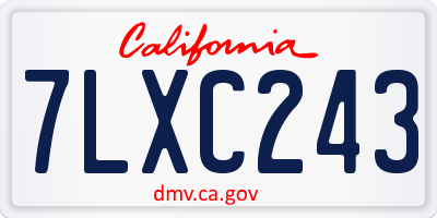 CA license plate 7LXC243