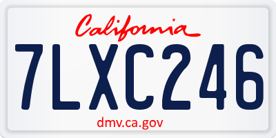 CA license plate 7LXC246