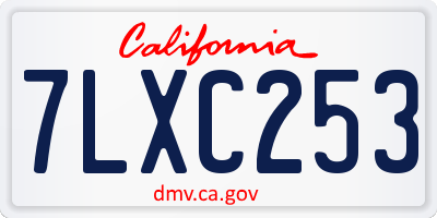 CA license plate 7LXC253