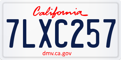 CA license plate 7LXC257