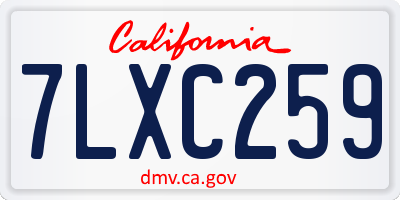 CA license plate 7LXC259