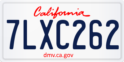 CA license plate 7LXC262
