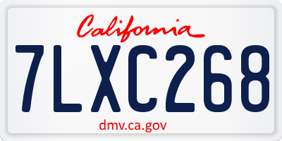 CA license plate 7LXC268