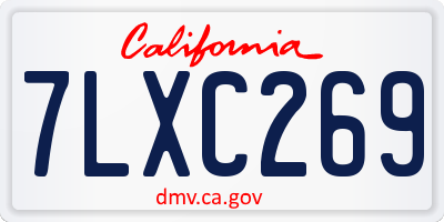 CA license plate 7LXC269