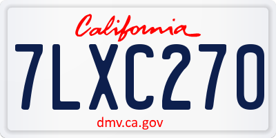 CA license plate 7LXC270