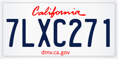 CA license plate 7LXC271