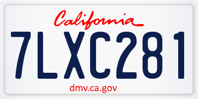 CA license plate 7LXC281
