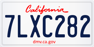 CA license plate 7LXC282