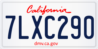 CA license plate 7LXC290