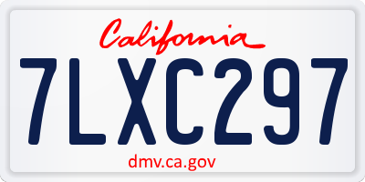 CA license plate 7LXC297