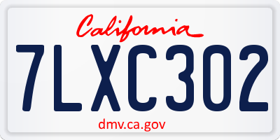 CA license plate 7LXC302