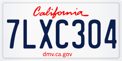CA license plate 7LXC304