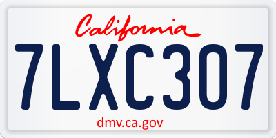 CA license plate 7LXC307