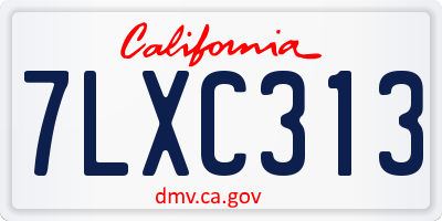 CA license plate 7LXC313