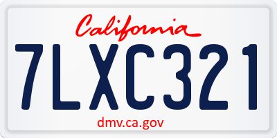 CA license plate 7LXC321