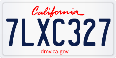 CA license plate 7LXC327