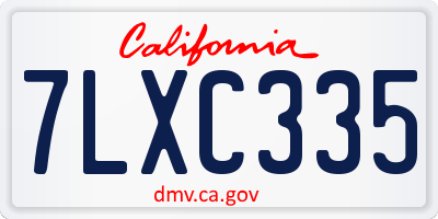 CA license plate 7LXC335